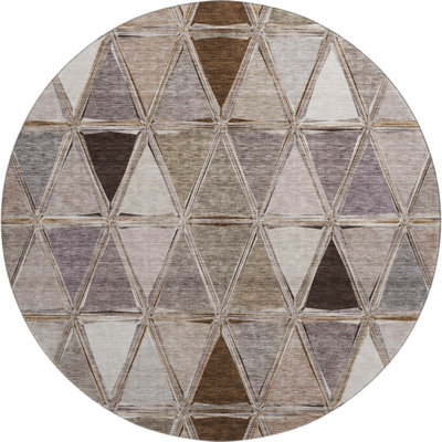 Premium Machine Washable Prisco Brown Rug