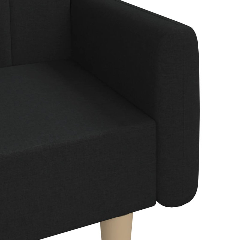 Upholstered 86.6'' Sofa, Black Polyester