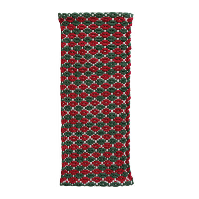 Compact Hand-Woven Cotton Chindi Table Runner With Pattern