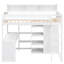 Lit mezzanine simple avec caractéristiques et garde-robe, bois blanc pour les petites chambres, rangement-337168816