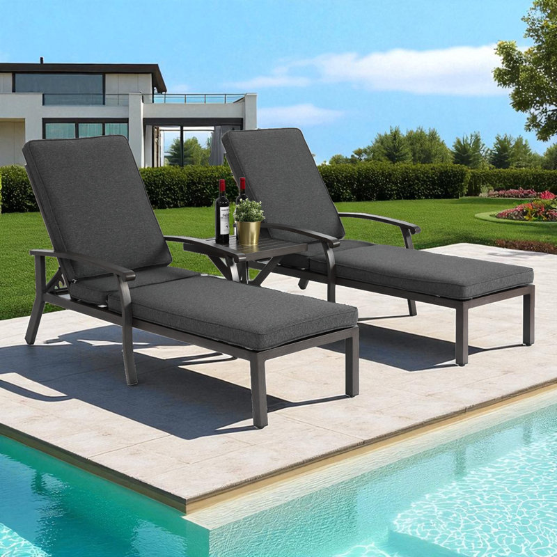 Chaise longue d'extérieur en aluminium Cheshire, Grey
