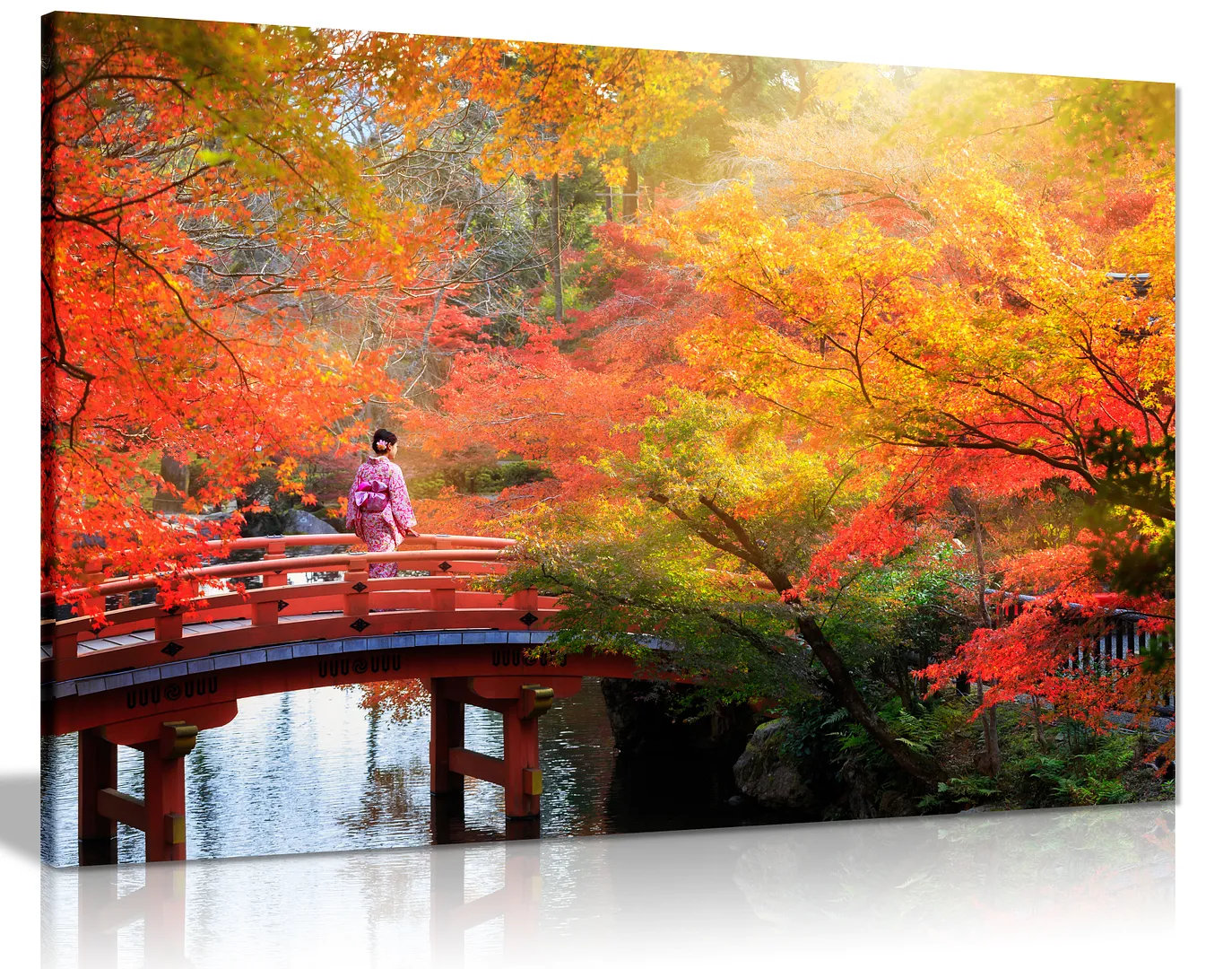 Ebern Designs Japanese Autumn Leaves Trees - Wrapped Canvas Photograph ...