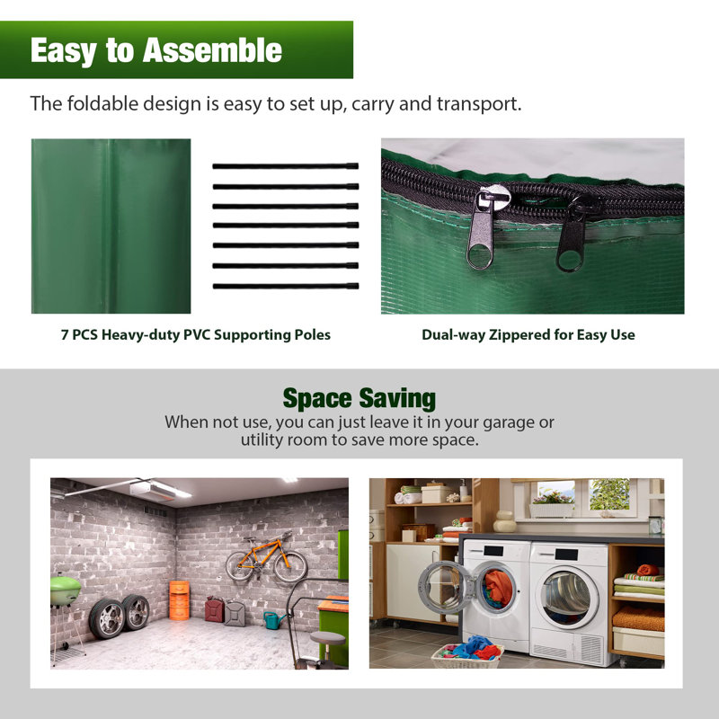 Green 100 Gallon Foldable PVC Rain Barrel