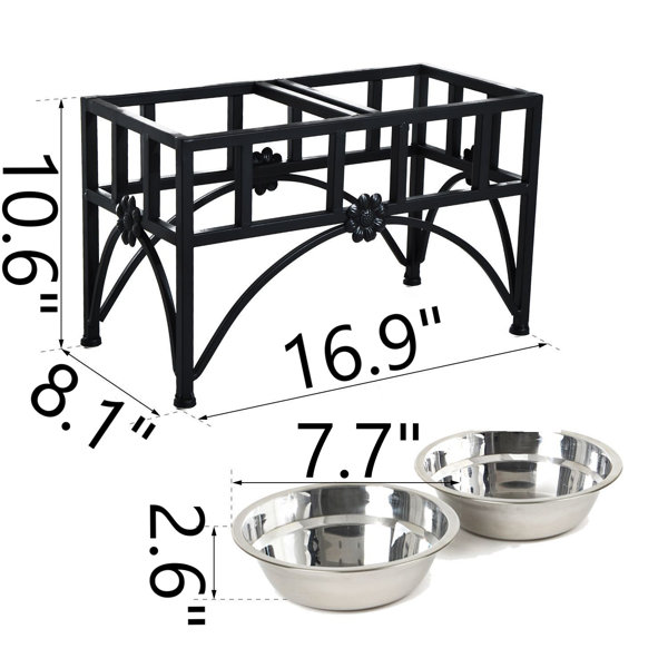 10 Elevated Raised Dog Feeder Stainless Steel Double Bowl Food Water Pet  Dish, 1 Unit - Ralphs