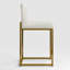 Tabouret de comptoir de cuisine 24 po avec base luge en métal doré et similicuir blanc cassé 24 po-598637960-598470249-603614637