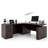 66.93" L Shaped Executive Standing Desk With File Cabinet-626097633