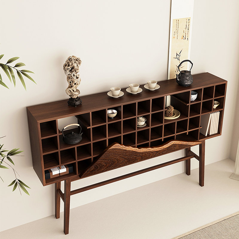Armoire de vestibule de style Wabi-Sabi, H 44,1 po x l 70,9 po x P 11 po