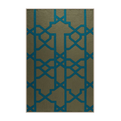 Machine Washable Trellis Brown Area Rug