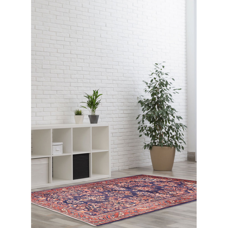 Tapis bleu marine Andelz 3 pi 6 po x 7 pi 1 po