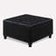 Grand repose-pieds de rangement carré avec pieds en bois-96384848