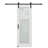 Frosted Glass and Manufactured Wood White Sliding Barn Door with Installation Hardware Kit(No Assembly Required)-91043559