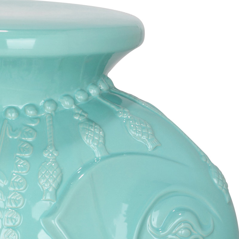 Scarlette Ceramic Accent Stool, Robin's Egg Blue