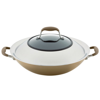 Anolon Advanced Home Hard Anodized Nonstick Wok with Side Handles and Lid, 14 Inch