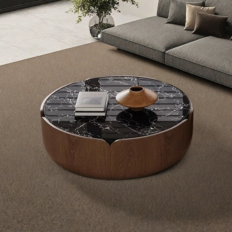 Table basse italienne en marbre, H 11,8 po x l 31,5 po x P 31,5 po