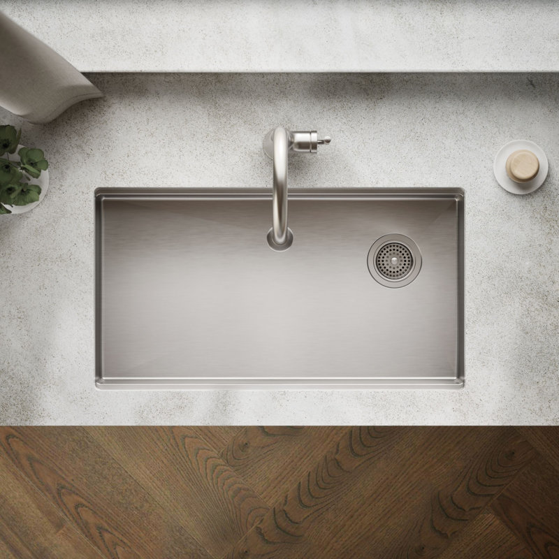 Strive® 32 po Évier de cuisine encastré à simple cuve avec station de travail