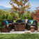 6-Person Slanted-Back Sectional Sofa With Fire Pit Table, Coffee Table