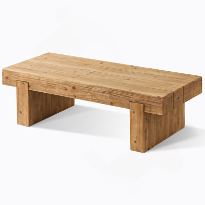 Farmhouse Solid Wood Coffee Table, Rectangular Rustic Accent For Living Room Or Home Office, Versatile And Durable