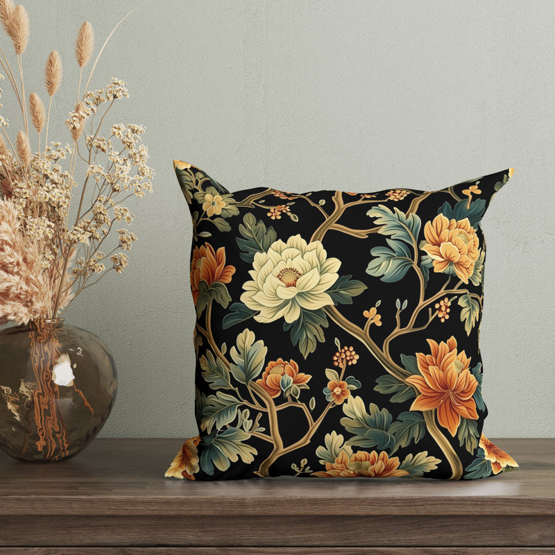 Eastern Elegance Floral Reversible Pillow Cover, 20"H x 20"W