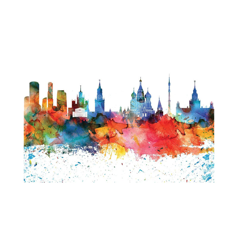 Moscow Skyline - Wrapped Canvas Painting, 66.04 cm H x 45.72 cm W x 3.175 cm D