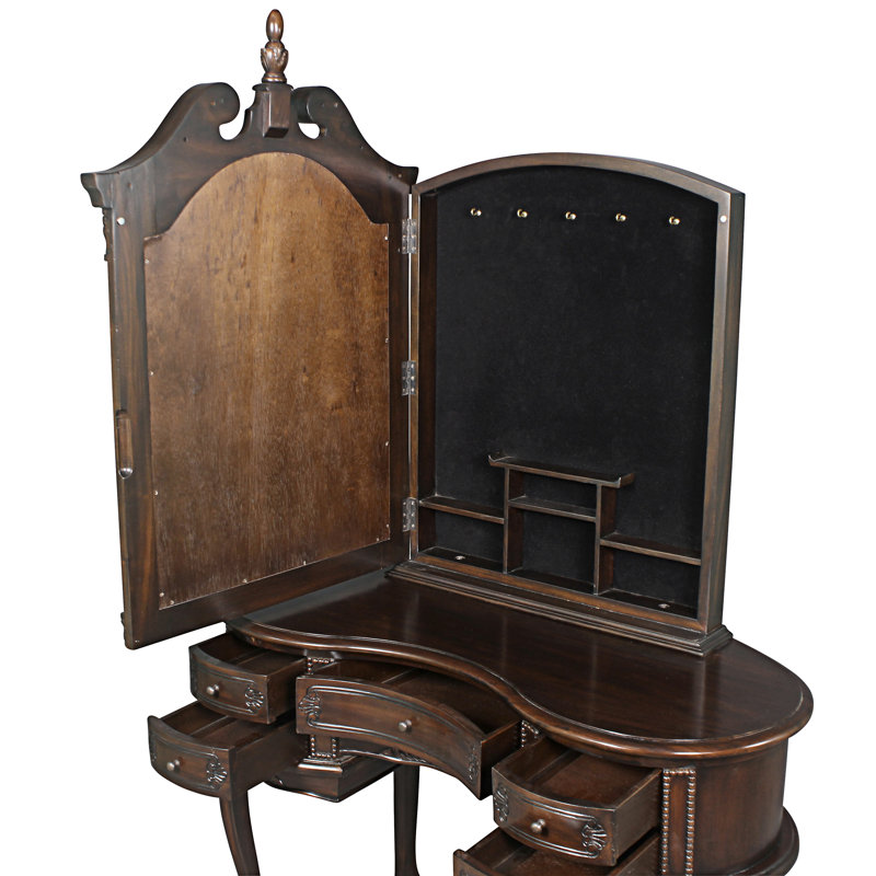 Queen Anne Vanity and Mirror Set