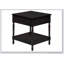 Table d'appoint carrée traditionnelle à 2 niveaux en placage de noyer foncé, parfaite pour le salon et la chambre à coucher
