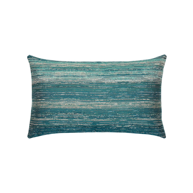 Textured Sunbrella® Lumbar Rectangular Outdoor Throw Pillow Cover & Insert, Lagoon