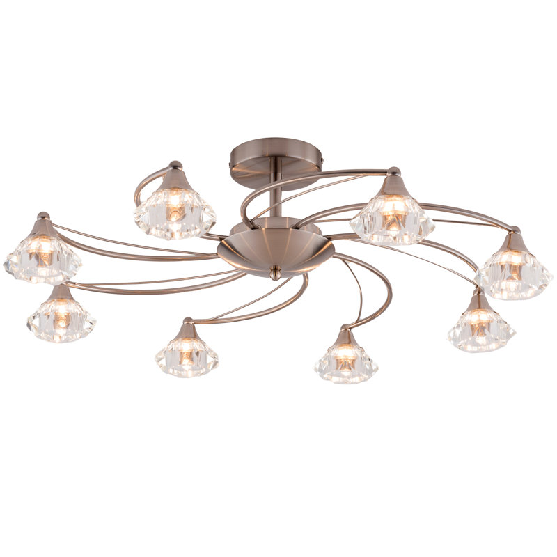 Decatur Glass Ceiling Spotlight, Satin Nickel