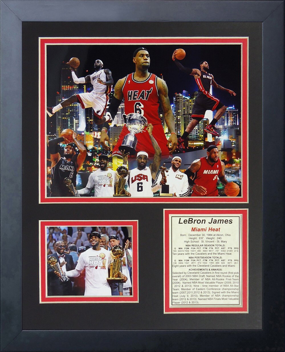  LeBron James Autographed Miami Heat Jersey Number Piece -  Framed : Collectibles & Fine Art