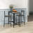 3 Piece Bar Table And Chairs, Industrial Dining Table Set For 2, Counter Height Kitchen Table With Bar Stools, Breakfast Table Set For 2 For Small Space, Gray-1556552761