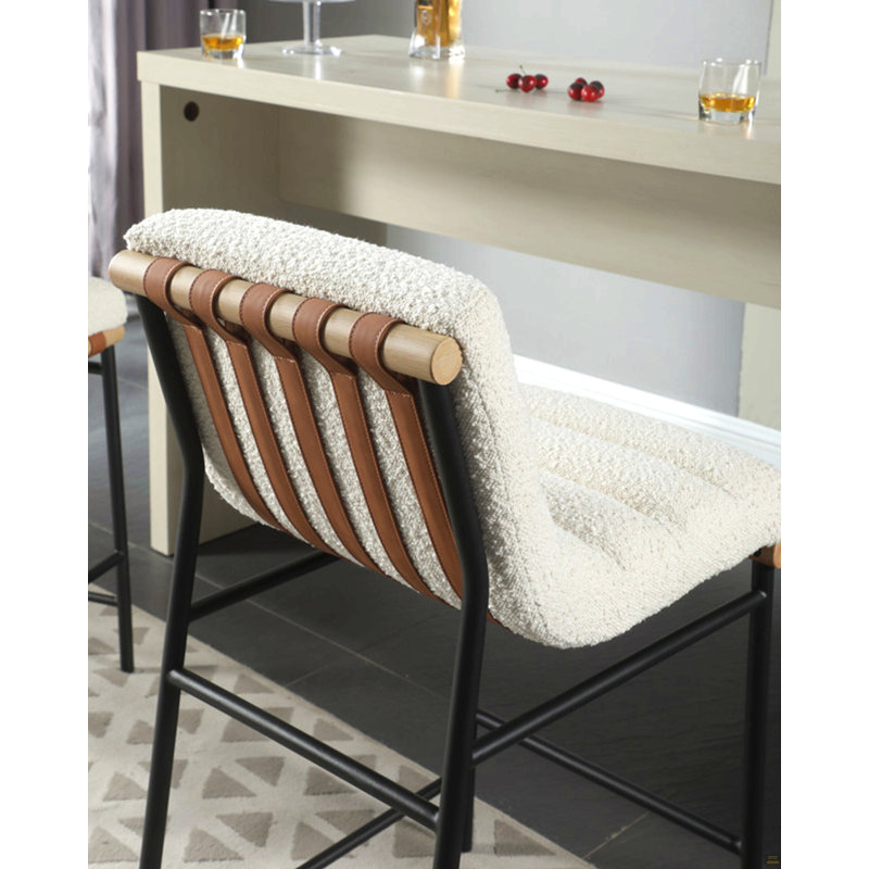 Chaise l 17,75 po Boucle, Blanc