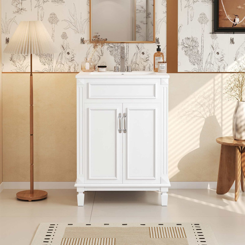 Meuble-lavabo de salle de bain, Blanc