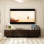 Modern Minimalist TV Stand With Hidden Storage And Sturdy Metal Hinges, 71.7 Inches, Dark Walnut