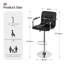 Set Of 2, Breakfast Bar Stool With Armrest And Back Swivel Gas Lift Leather Kitchen Bar Stool-1545071157