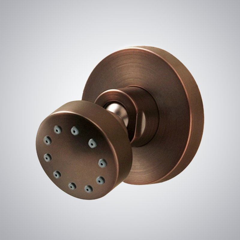 Juno Oil Rubbed Bronze Round Jetted Body Massage Shower Set – Wall-Mounted System with Multiple Jets