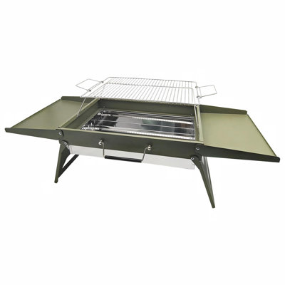 Large Foldable Portable Charcoal BBQ Grill, Camping BBQ Grill, (Green)