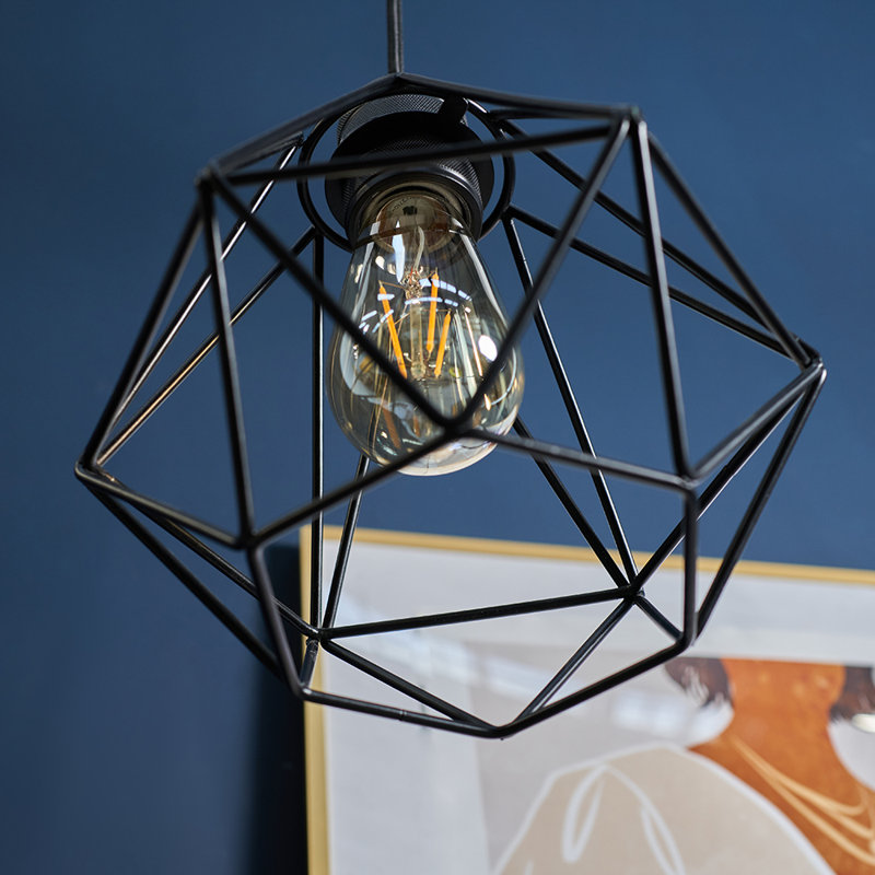 Carnegie 20cm H Metal Novelty Pendant Shade ( Spider ), Black