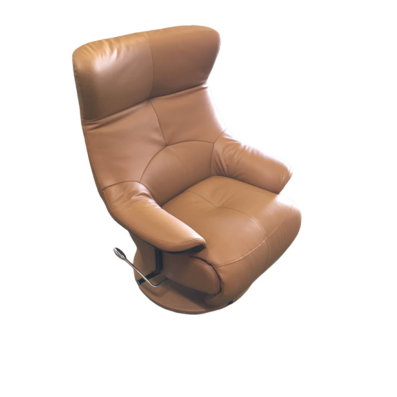 Wanamingo Upholstered Swivel Recliner, Camel