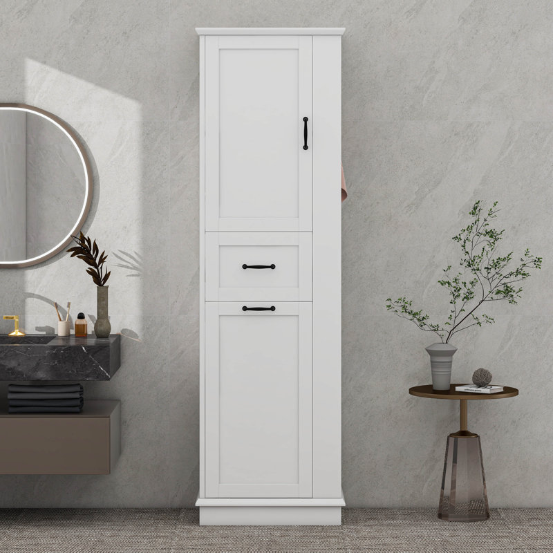 Grande armoire de rangement moderne - compartiment inclinable, tablettes réglables, Blanc