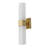 18.5" Modern 2-Light Wall Sconce, Polished Brass with White Glass Shade, Dimmable, ETL Listed