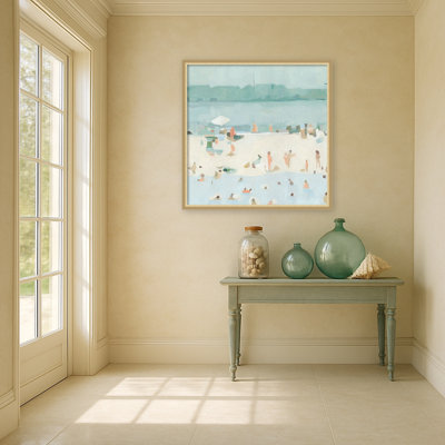 «Sea Glass Sandbar I» par Emma Scarvey, reproduction d'art sur toile encadrée