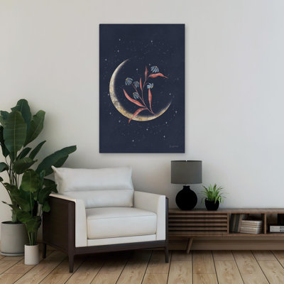 Luna II - art abstrait marguerites bleues et bleues