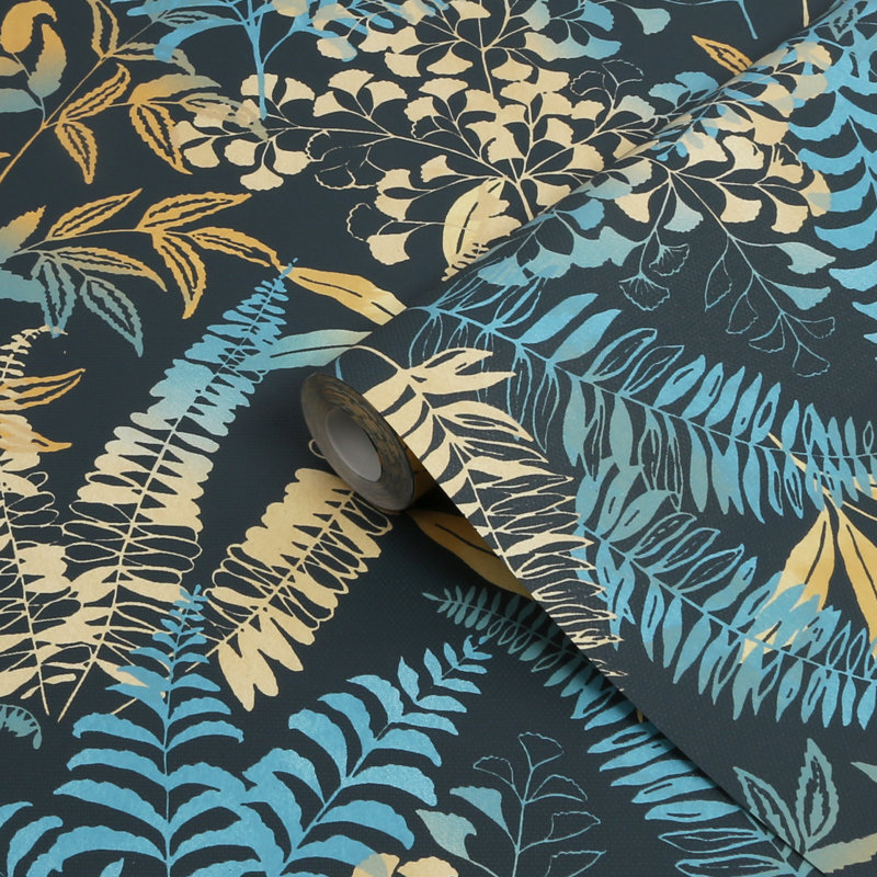 Intrigue 33cm x 52cm Texture Wallpaper Roll, Midnight