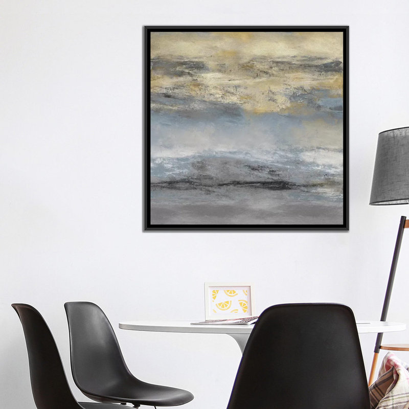« terra », reproduction sur toile, H 18 po x l 18 po x P 1,5 po, Toile encadrée noire, Pas de tapis