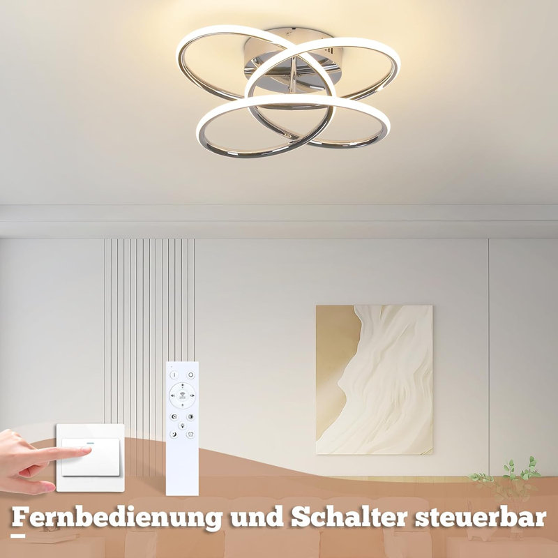 LED Semi Flush Mount, Chrome