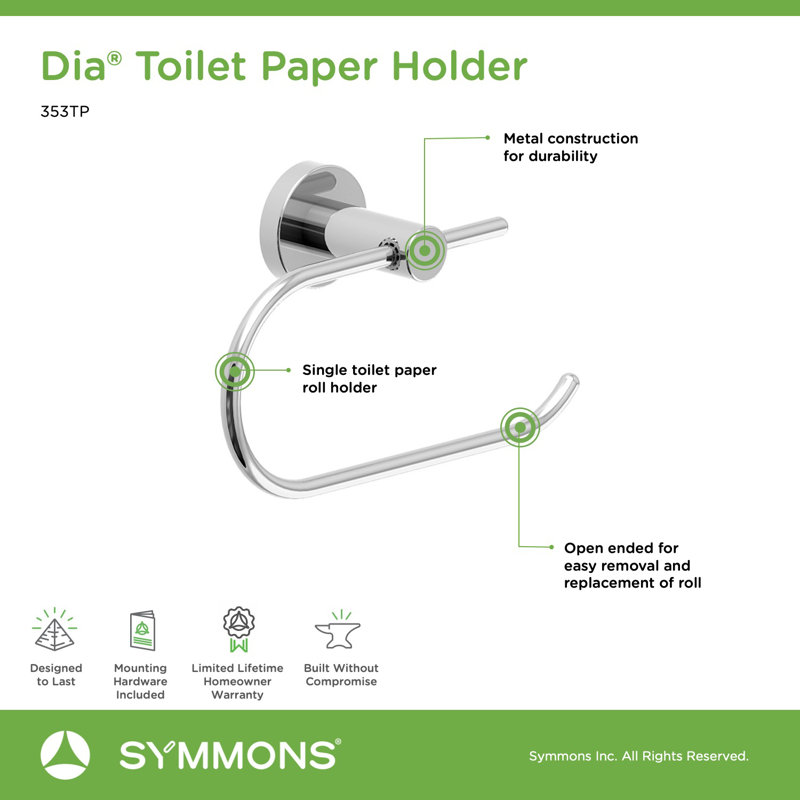 Dia 4 Piece Bath Accessory Hardware Set, Polished Chrome