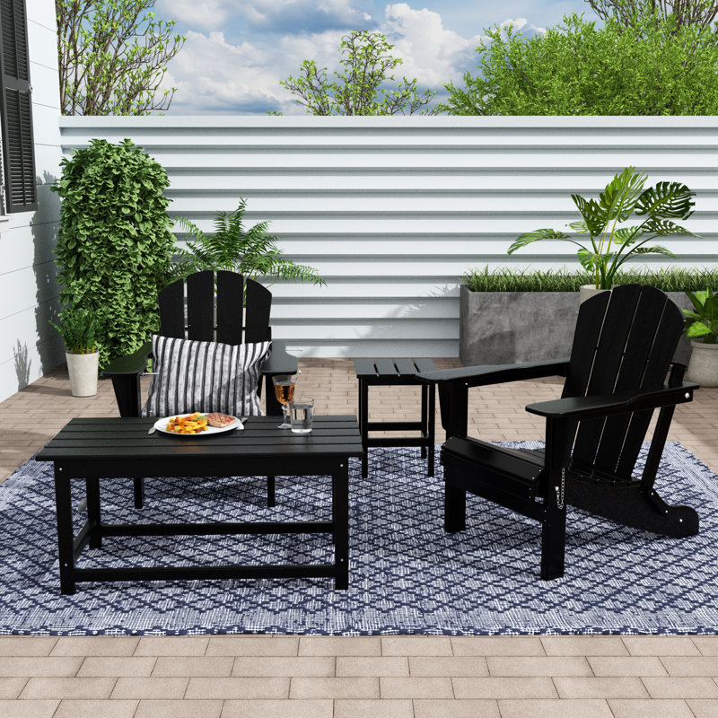 Laguna Foldable Outdoor Adirondack Chair, Black