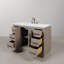 Hugo 48 In. Single Sink Carrara White Marble Countertop Vanity In Grey Oak With Hook Faucet-1724303641