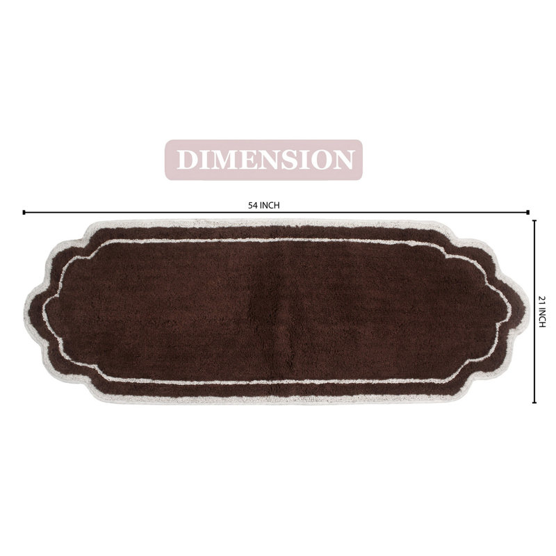 Dobrinka Bath Rug, Brown, 21" W x 54" L