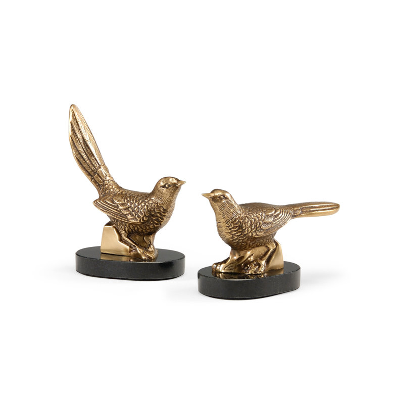 2 Piece Plinthed Bird Figurine Set