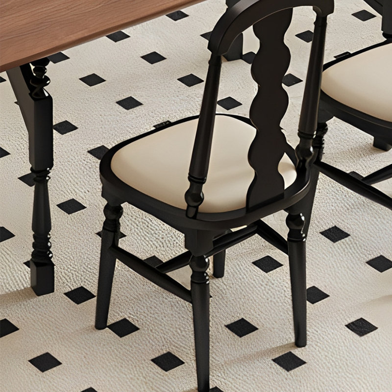 Ensemble de table de salle à manger rétro haut de gamme, 7 pièces : table, 6 chaises, H 29,52 po x L 55,11 po x l 31,49 po